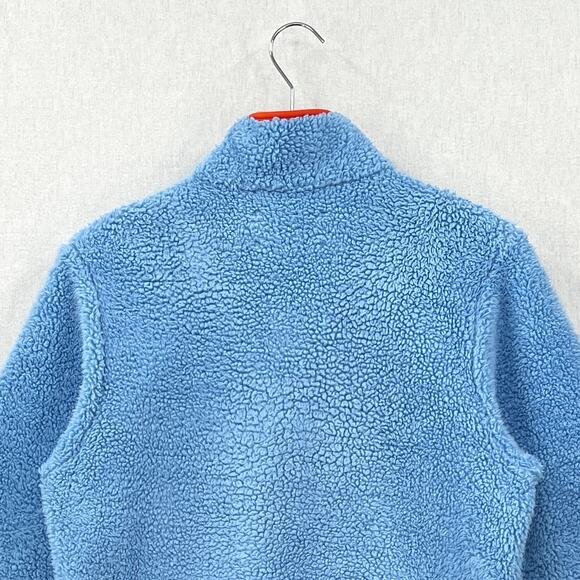 TORY BURCH SPORT Sherpa Pullover Womens XS Blue Orange Long Sleeve Cozy Comfy - Picture 6 of 14